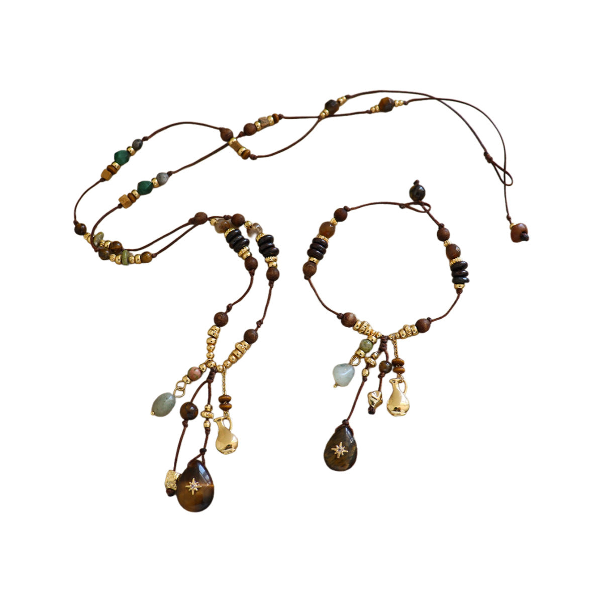 Natural Stone Agate Necklace And Bracelet Accessories For Women
