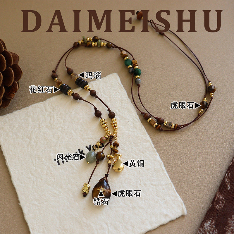 Natural Stone Agate Necklace And Bracelet Accessories For Women