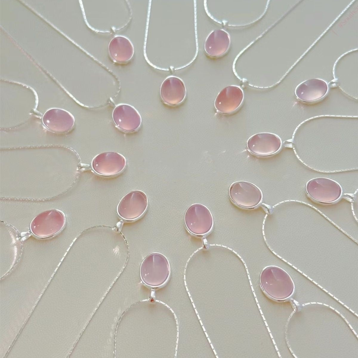 Strawberry Quartz Crystal Necklace Womens Pendant Collarbone